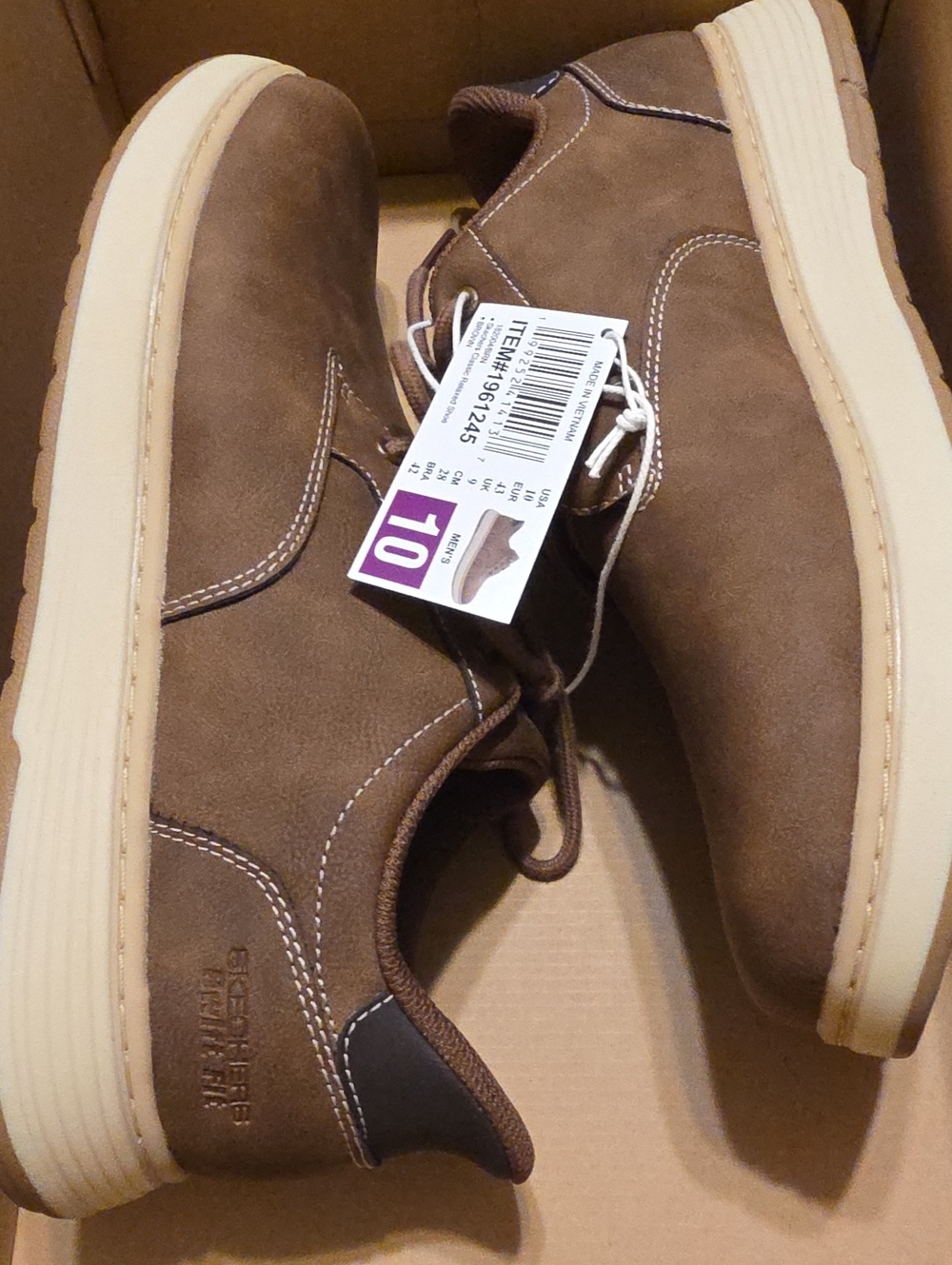 Skechers Men's Brown Suede Slip-On Style Casual Shoes